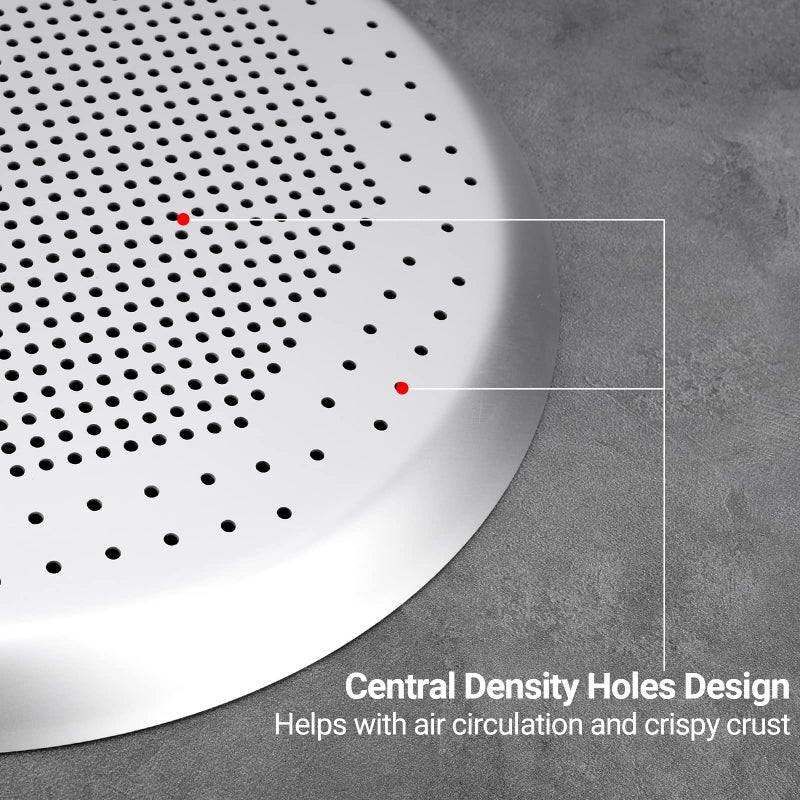 Beasea Pizza Pan for Oven, 12 Inch Perforated Pizza Pan with Holes, Heavy Duty Aluminum Alloy Round Pizza Tray Pizza Crisper Pan Pizza Baking Tray Bakeware for Home Restaurant Kitchen - Image 5